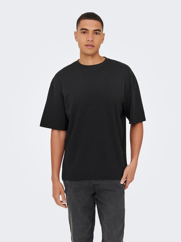 Only&Sons ONSCASPIAN AIRFLEX BOXY SS TEE NOOS Siyah Erkek T-Shirt