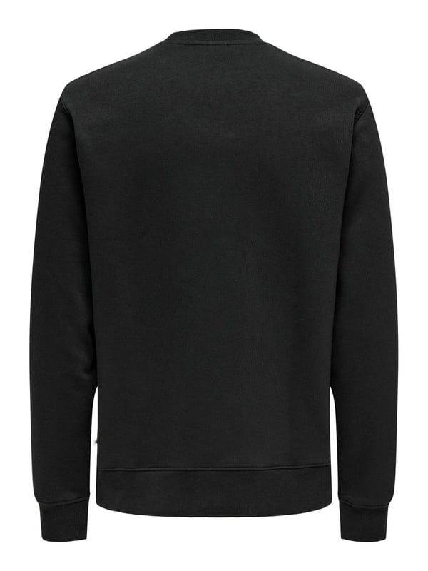 Only&Sons ONSDAWSON REG CREW WW VD Siyah Erkek Sweatshirt