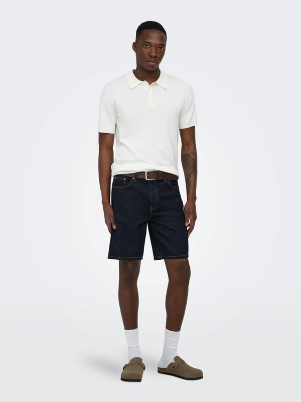 Only&Sons ONSEDGE RINSE 6496 AZG DNM SHORTS NOOS Lacivert Erkek Şort