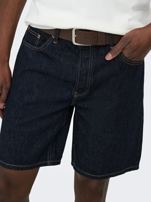 Only&Sons ONSEDGE RINSE 6496 AZG DNM SHORTS NOOS Lacivert Erkek Şort