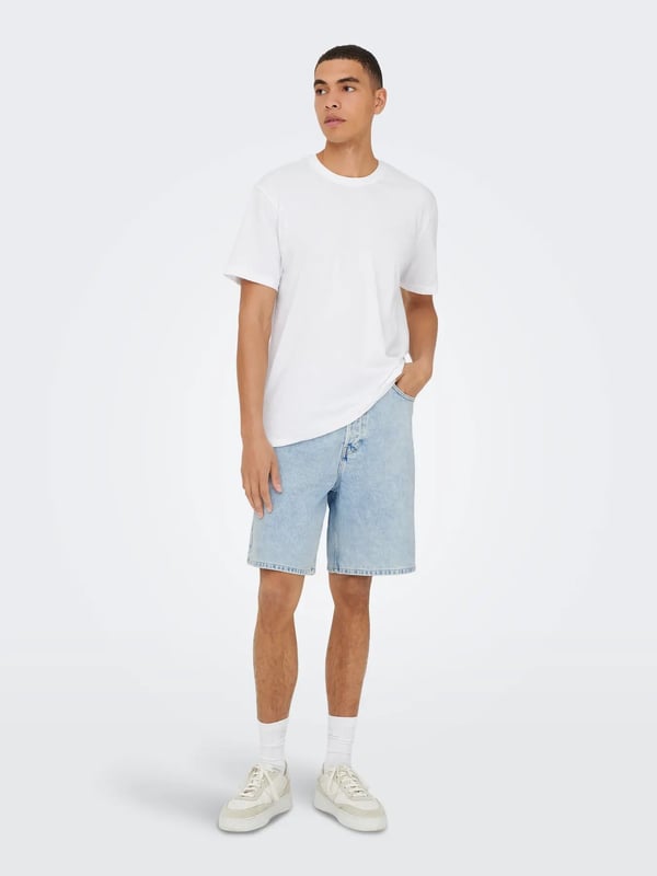 Only&Sons ONSFADE LOOSE BOX TAI DNM SHORTS VD Mavi Erkek Şort