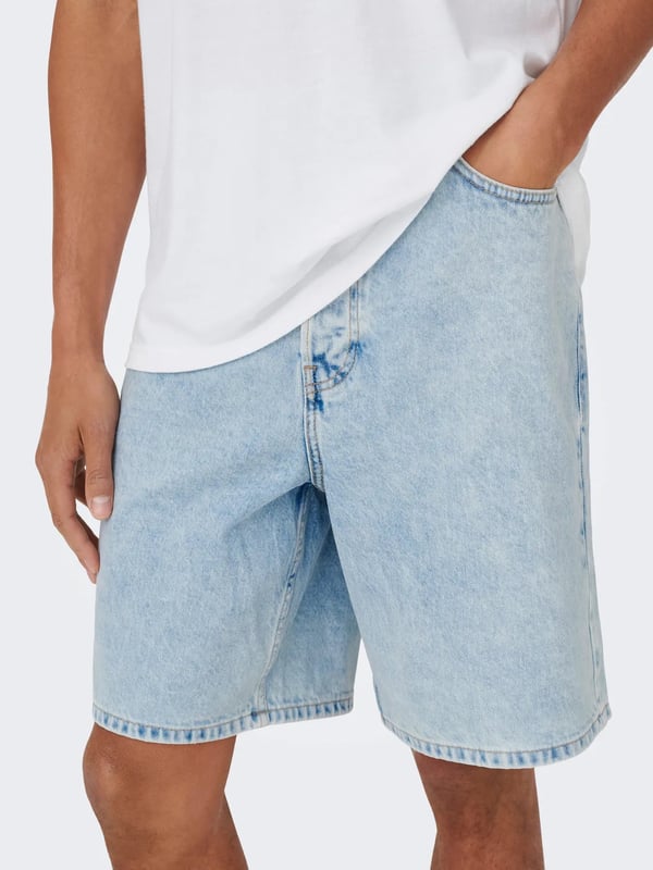 Only&Sons ONSFADE LOOSE BOX TAI DNM SHORTS VD Mavi Erkek Şort