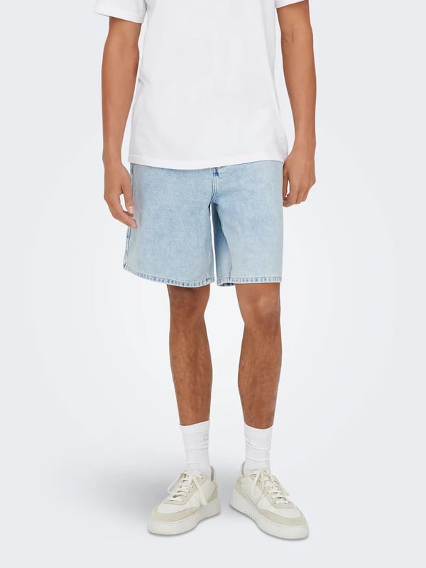 Only&Sons ONSFADE LOOSE BOX TAI DNM SHORTS VD Mavi Erkek Şort