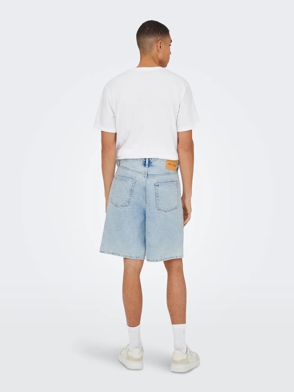 Only&Sons ONSFADE LOOSE BOX TAI DNM SHORTS VD Mavi Erkek Şort