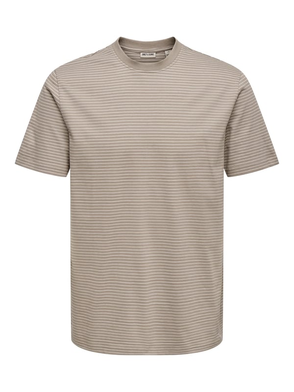 Only&Sons ONSFRED LIFE RLX SS STRIPE TEE NOOS Kahverengi Erkek T-Shirt