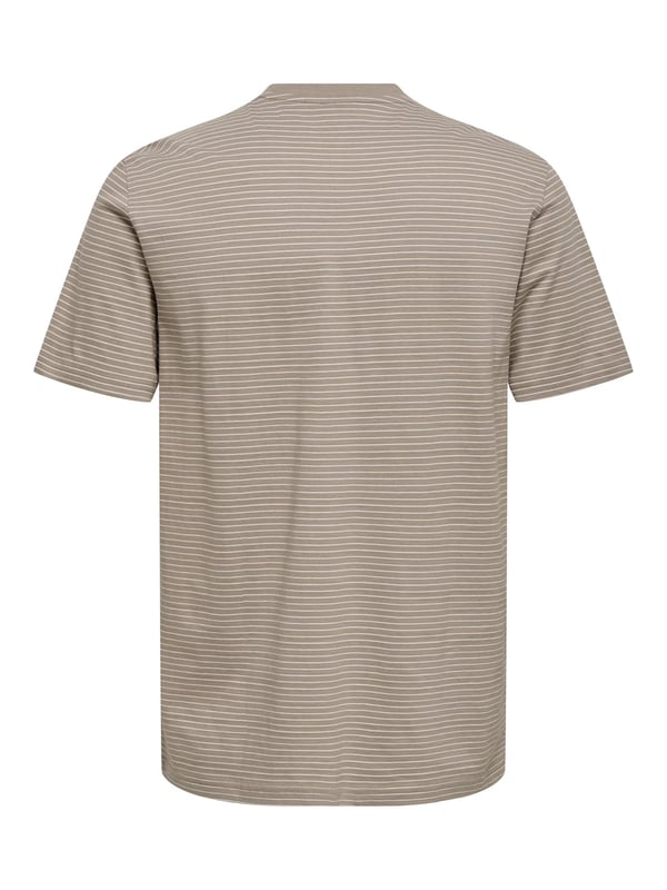 Only&Sons ONSFRED LIFE RLX SS STRIPE TEE NOOS Kahverengi Erkek T-Shirt