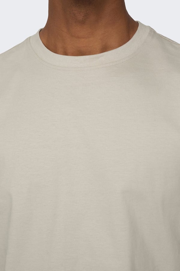 Only&Sons ONSFRED LIFE RLX SS TEE NOOS Bej Erkek T-Shirt
