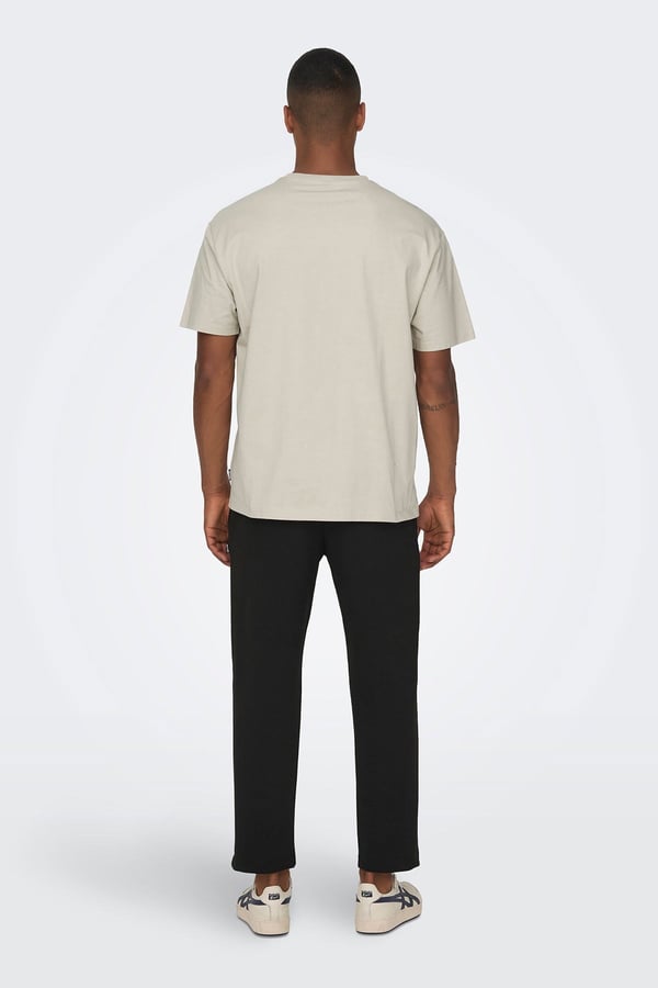 Only&Sons ONSFRED LIFE RLX SS TEE NOOS Bej Erkek T-Shirt