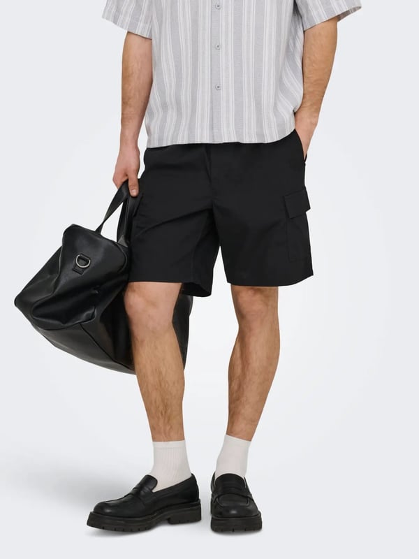 Only&Sons ONSKAL CARGO 0287 SHORTS Siyah Erkek Şort