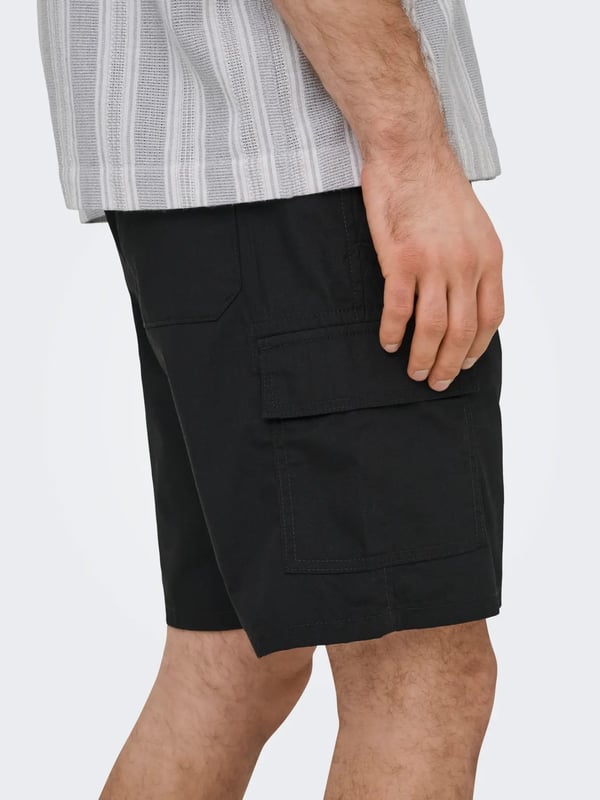 Only&Sons ONSKAL CARGO 0287 SHORTS Siyah Erkek Şort