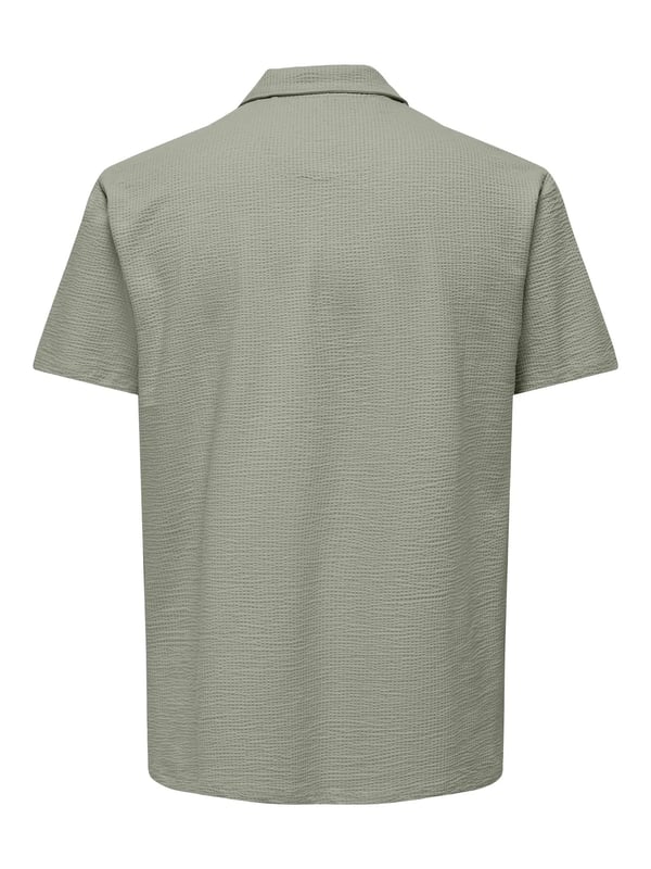 Only&Sons ONSKIAN LIFE REG SEERSUCKER SS POLO Haki Erkek T-Shirt