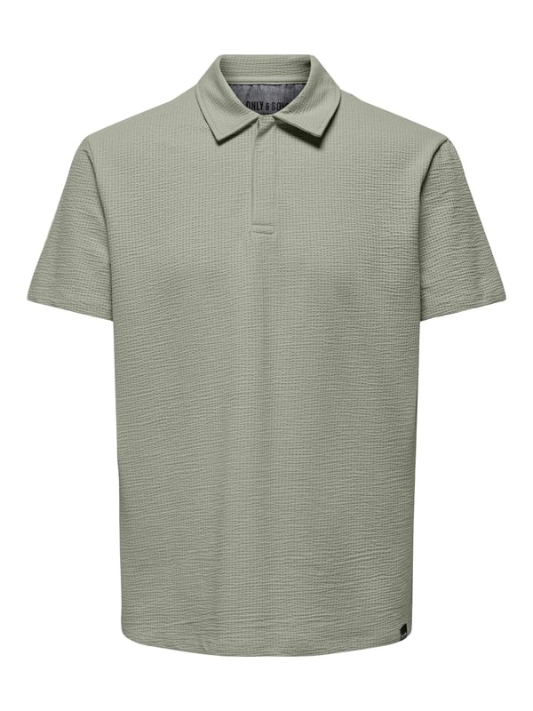 Only&Sons ONSKIAN LIFE REG SEERSUCKER SS POLO Haki Erkek T-Shirt