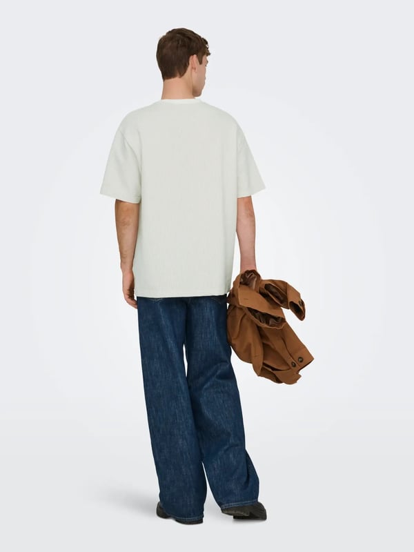 Only&Sons ONSKIAN LIFE RLX SS STRP TEE Beyaz Erkek T-Shirt