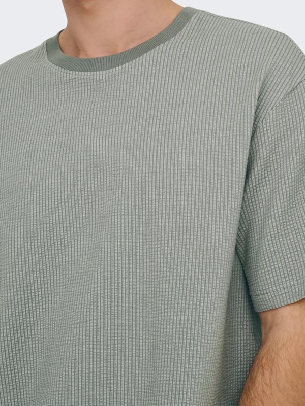 Only&Sons ONSKIAN LIFE RLX SS STRP TEE Turkuaz Erkek T-Shirt