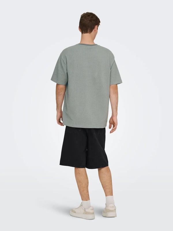 Only&Sons ONSKIAN LIFE RLX SS STRP TEE Turkuaz Erkek T-Shirt