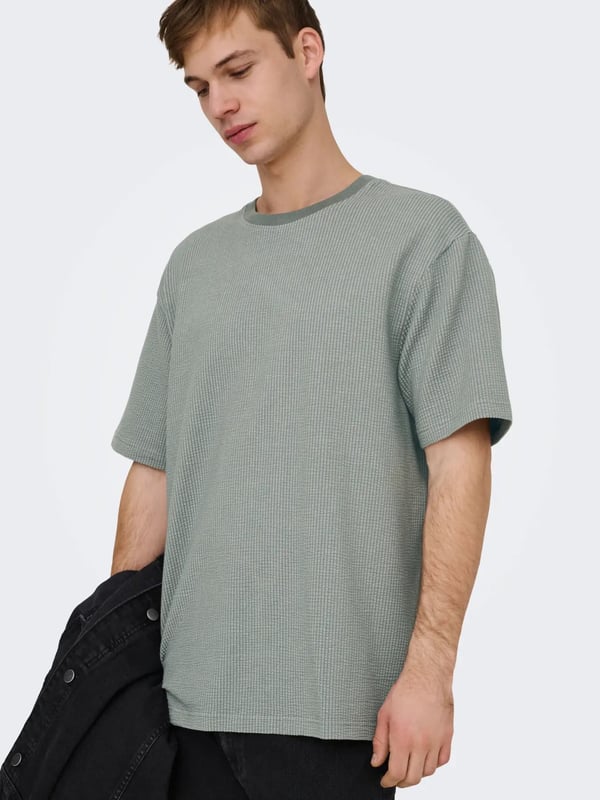 Only&Sons ONSKIAN LIFE RLX SS STRP TEE Turkuaz Erkek T-Shirt