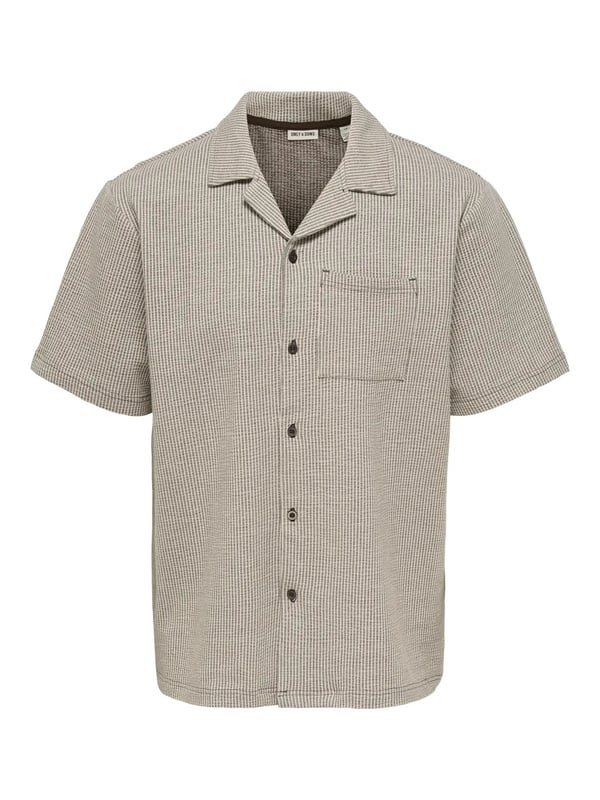 Only&Sons ONSKIAN LIFE SEERSUCKER STRP SS SHIRT VD Kahverengi Erkek Gömlek