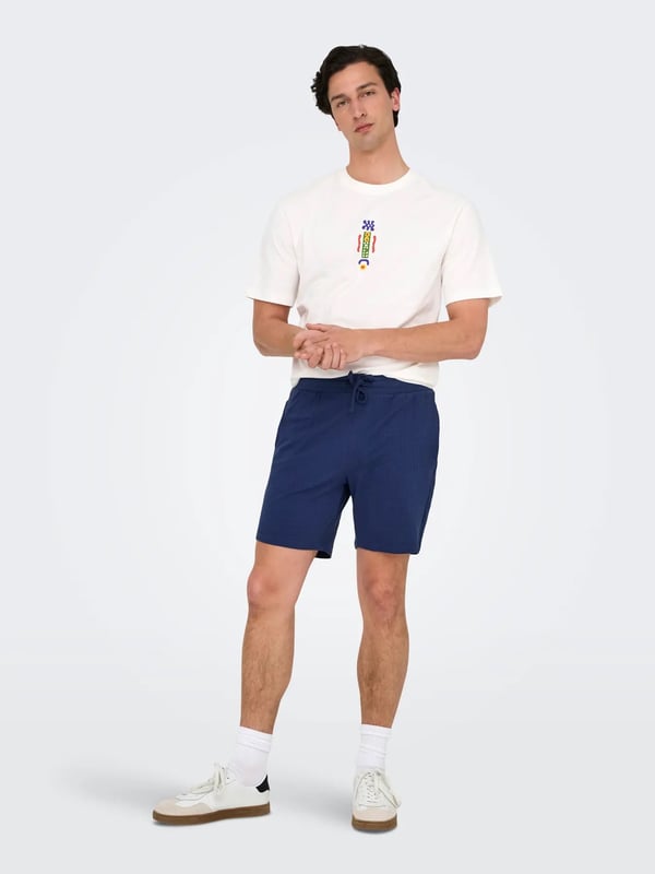 Only&Sons ONSKIAN LIFE STRAIGHT SEERS. SHORTS NOOS Lacivert Erkek Şort