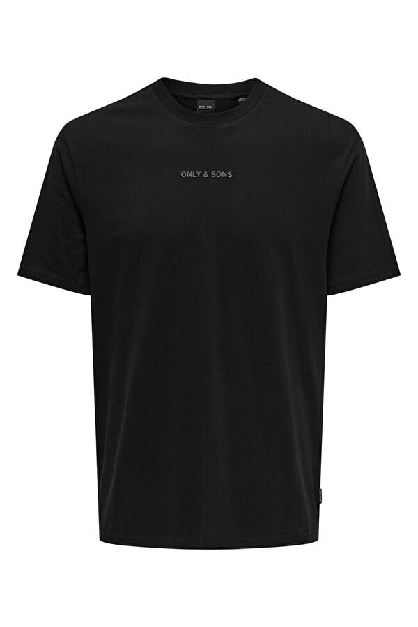 Only&Sons ONSLEVI LIFE REG TEXT SS TEE Siyah Erkek T-Shirt