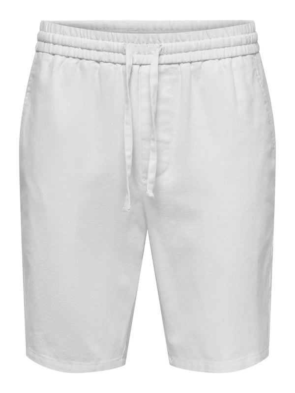 Only&Sons ONSLINUS 0007 COT LIN SHORTS NOOS Beyaz Erkek Şort