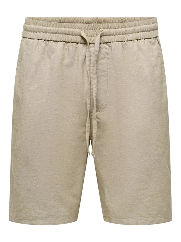 Only&Sons ONSLINUS 0007 COT LIN SHORTS NOOS Bej Erkek Şort