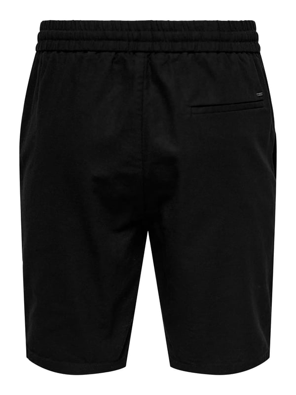 Only&Sons ONSLINUS 0007 COT LIN SHORTS NOOS Siyah Erkek Şort