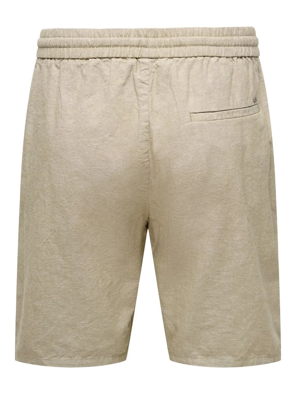 Only&Sons ONSLINUS 0007 COT LIN SHORTS NOOS Bej Erkek Şort