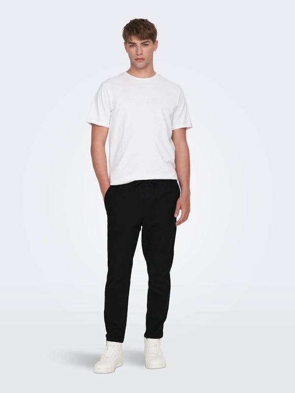 Only&Sons ONSLINUS CROP 0007 COT LIN PNT NOOS Siyah Erkek Pantolon