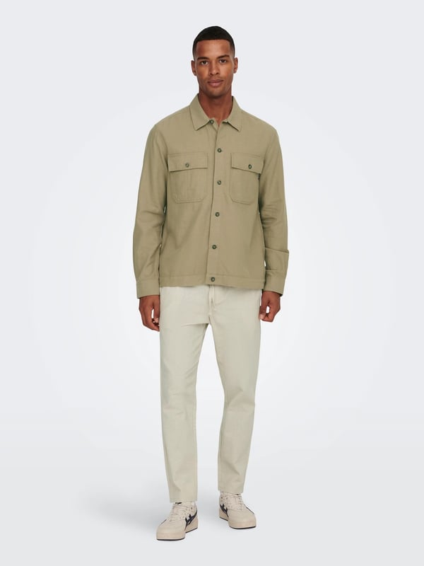 Only&Sons ONSLINUS CROP 0007 COT LIN PNT NOOS Bej Erkek Pantolon