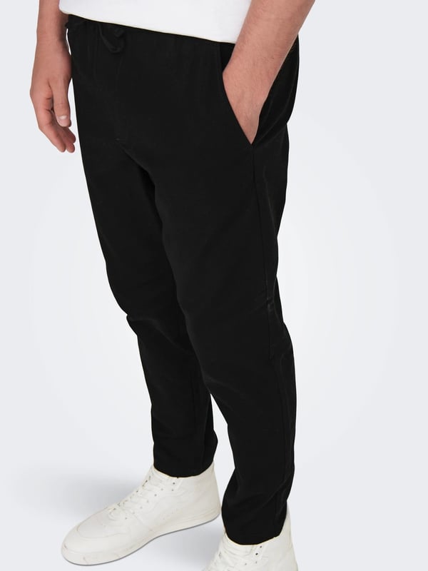 Only&Sons ONSLINUS CROP 0007 COT LIN PNT NOOS Siyah Erkek Pantolon