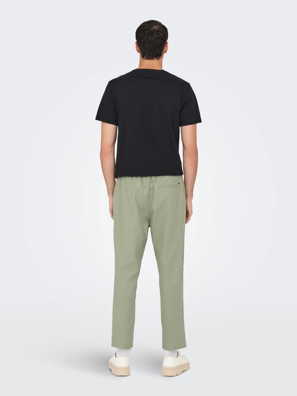 Only&Sons ONSLINUS CROP 0007 COT LIN PNT NOOS Haki Erkek Pantolon