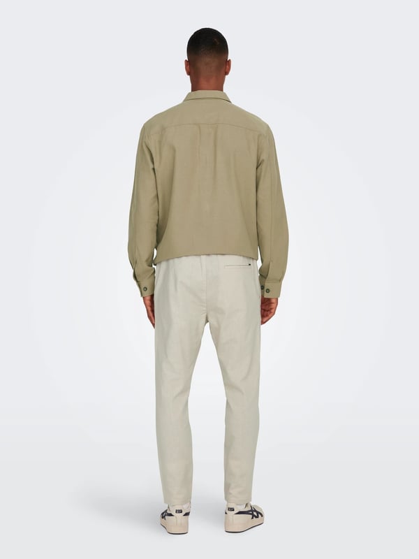 Only&Sons ONSLINUS CROP 0007 COT LIN PNT NOOS Bej Erkek Pantolon