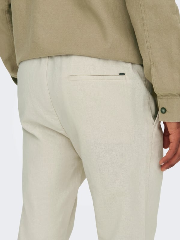 Only&Sons ONSLINUS CROP 0007 COT LIN PNT NOOS Bej Erkek Pantolon