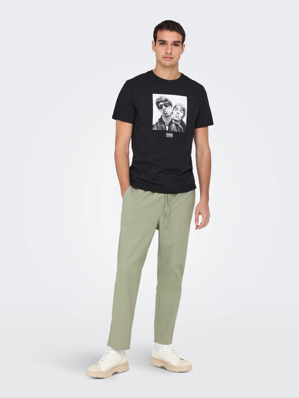 Only&Sons ONSLINUS CROP 0007 COT LIN PNT NOOS Haki Erkek Pantolon