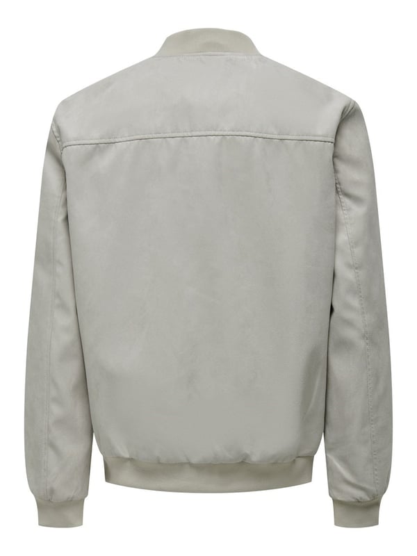 Only&Sons ONSLUCAS FAKE SUEDE BOMBER OTW NOOS Gümüş Erkek Mont