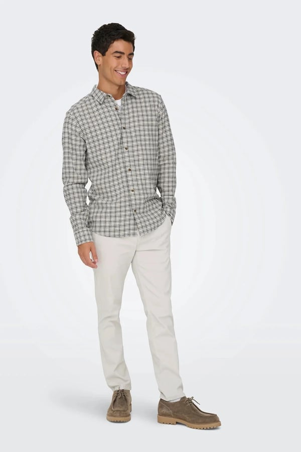 Only&Sons ONSMARK PETE LIFE SLM CHIN 0013 PNT NOOS Gri Erkek Pantolon