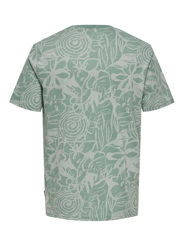 Only&Sons ONSPERRY FLOWER LIFE AOP REG SS TEE Haki Erkek T-Shirt