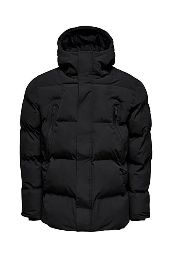 Only&Sons ONSPETE PUFFER JACKET OTW Siyah Erkek Mont