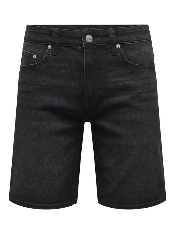 Only&Sons ONSWEFT WB 8008 PIM DNM SHORTS VD Siyah Erkek Şort