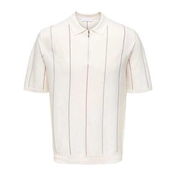 Only&Sons ONSWYLER LIFE STR REG 14SS ZIP POLO FRML Beyaz Erkek T-Shirt