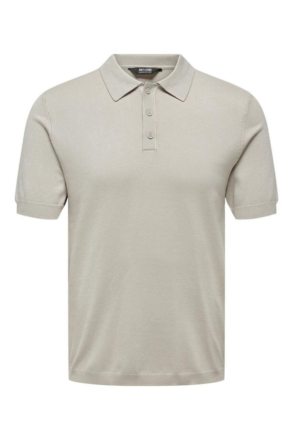 Only&Sons ONSWYLER REG 14 SS POLO KNIT NOOS Gri Erkek T-Shirt