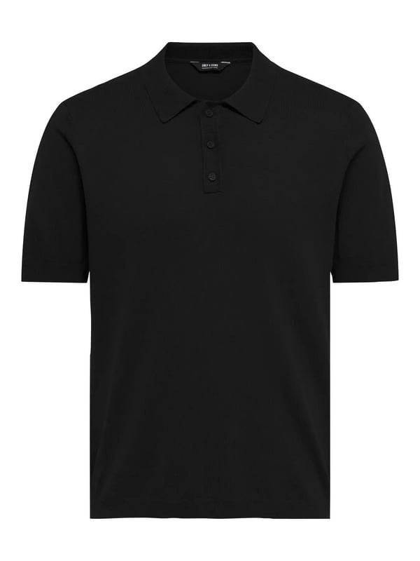Only&Sons ONSWYLER REG 14 SS POLO KNIT NOOS Siyah Erkek T-Shirt