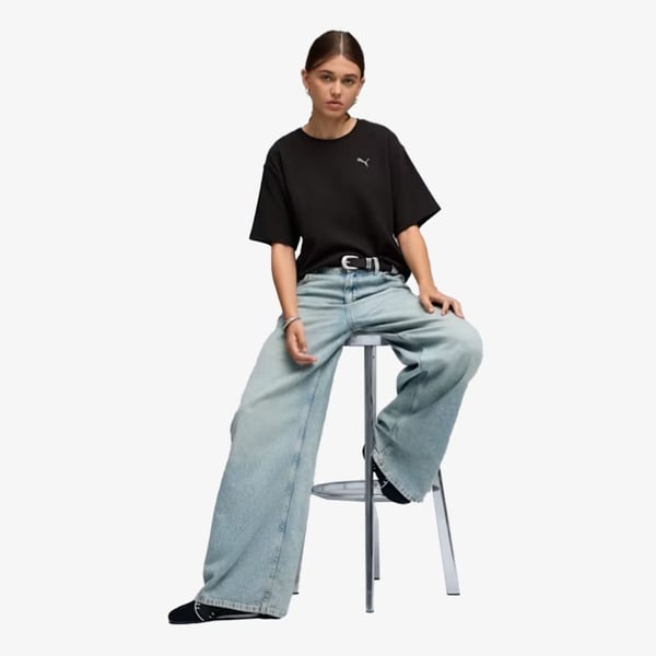 Puma ESS ELEVATED Tee Siyah Kadın T-Shirt