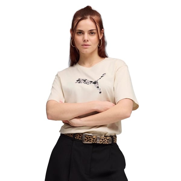 Puma ESS GRAPHIC Animal Tee Bej Kadın T-Shirt