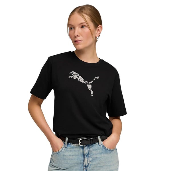 Puma ESS GRAPHIC Animal Tee Siyah Kadın T-Shirt