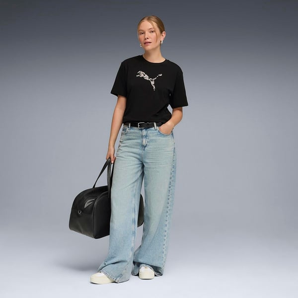 Puma ESS GRAPHIC Animal Tee Siyah Kadın T-Shirt