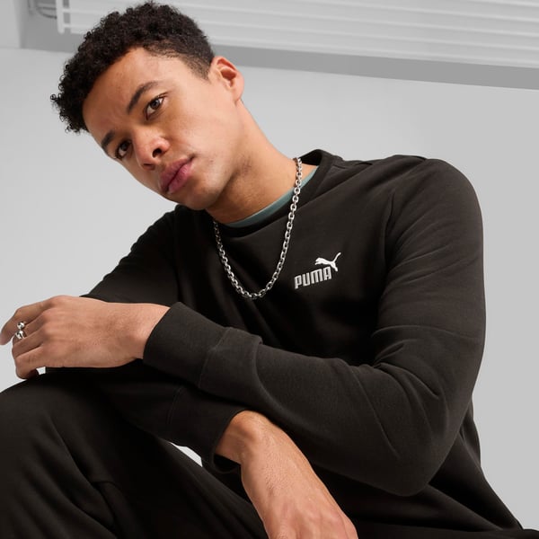 Puma ESS Small No. 1 Logo Crew Siyah Erkek Sweatshirt