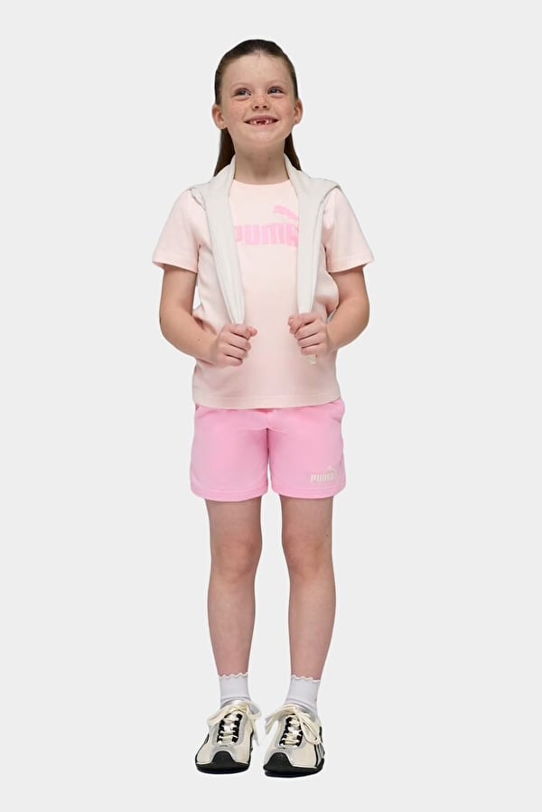 Puma ESS Tee and Shorts Set Pembe Kız Çocuk Eşofman Takımı