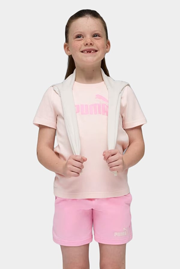 Puma ESS Tee and Shorts Set Pembe Kız Çocuk Eşofman Takımı