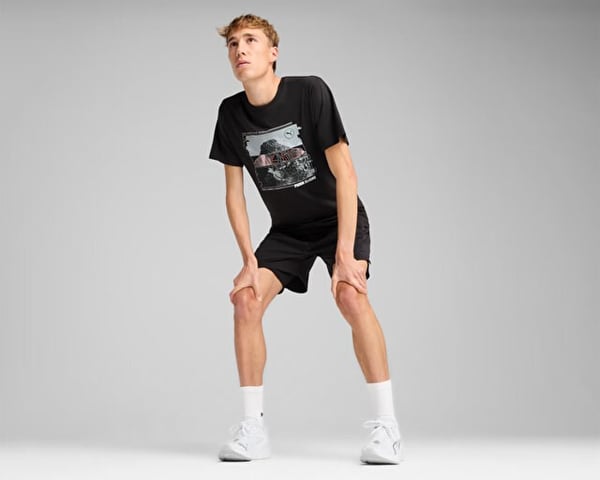 Puma GRAPHICS SEASONS UNISEX TEE Siyah Erkek T-Shirt